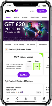 Puntit mobile sports homepage